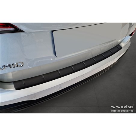 Protection de seuil arrière inox noir mat sur mesure pour Skoda Kamiq Facelift 2024- 'Ribs' Protection de seuil arrière inox noir mat sur mesure pour Skoda Kamiq Facelift 2024- 'Ribs'