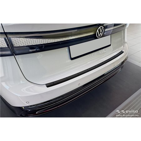 Protection de seuil arrière inox noir mat sur mesure pour Volkswagen ID.7 2023- 'Ribs' Protection de seuil arrière inox noir mat sur mesure pour Volkswagen ID.7 2023- 'Ribs'