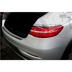 Protection de seuil arrière inox 'Deluxe' sur mesure pour Mercedes GLE Coupé 2015- Noir/Carboné noir-rouge