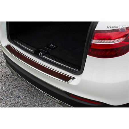 Protection de seuil arrière inox 'Deluxe' sur mesure pour Mercedes GLC 2015-2019 & FL 2019- Chromé/Carboné noir-rouge Protection de seuil arrière inox 'Deluxe' sur mesure pour Mercedes GLC 2015-2019 & FL 2019- Chromé/Carboné noir-rouge