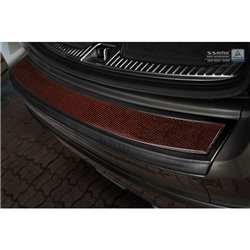 Protection de seuil arrière inox 'Deluxe' sur mesure pour Volvo XC60 2013-2016 Noir/Carboné noir-rouge