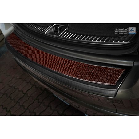 Protection de seuil arrière inox 'Deluxe' sur mesure pour Volvo XC60 2013-2016 Noir/Carboné noir-rouge Protection de seuil arrière inox 'Deluxe' sur mesure pour Volvo XC60 2013-2016 Noir/Carboné noir-rouge
