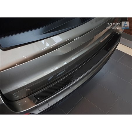 Protection de seuil arrière inox 'Deluxe' sur mesure pour BMW X5 (F15) 2013-2018 Noir/Carboné noir Protection de seuil arrière inox 'Deluxe' sur mesure pour BMW X5 (F15) 2013-2018 Noir/Carboné noir