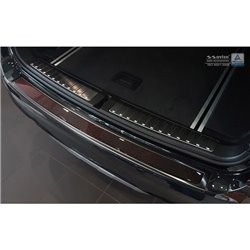 Protection de seuil arrière inox 'Deluxe' sur mesure pour BMW X3 F25 2014-2017 Noir/Carbone Rouge-Noir