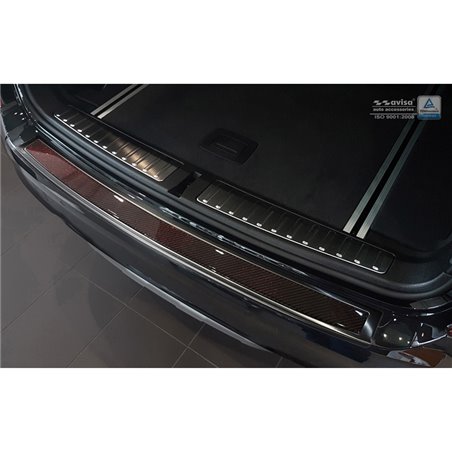Protection de seuil arrière inox 'Deluxe' sur mesure pour BMW X3 F25 2014-2017 Noir/Carbone Rouge-Noir Protection de seuil arrière inox 'Deluxe' sur mesure pour BMW X3 F25 2014-2017 Noir/Carbone Rouge-Noir