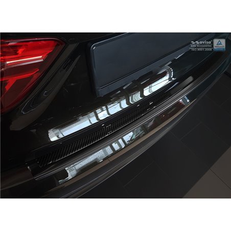 Protection de seuil arrière inox 'Deluxe' sur mesure pour BMW X6 F16 2014-2019 Noir/Carboné noir excl. Paquet-M Protection de seuil arrière inox 'Deluxe' sur mesure pour BMW X6 F16 2014-2019 Noir/Carboné noir excl. Paquet-M