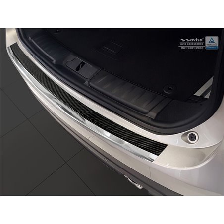 Protection de seuil arrière inox 'Deluxe' sur mesure pour Jaguar F-Pace 2016-2020 & FL 2020- Chromé/Carboné noir Protection de seuil arrière inox 'Deluxe' sur mesure pour Jaguar F-Pace 2016-2020 & FL 2020- Chromé/Carboné noir
