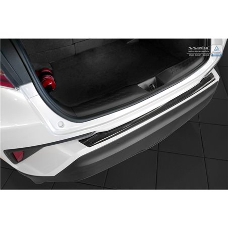 Protection de seuil arrière inox 'Deluxe' sur mesure pour Toyota C-HR 2016-2019 & Facelift 2019-2023 Noir/Carboné noir Protection de seuil arrière inox 'Deluxe' sur mesure pour Toyota C-HR 2016-2019 & Facelift 2019-2023 Noir/Carboné noir