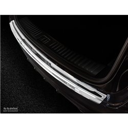 Protection de seuil arrière inox 'Deluxe' sur mesure pour Porsche Cayenne III 2017- 'Performance' Argent/Carbone Noir