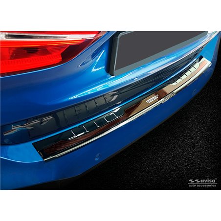 Protection de seuil arrière inox 'Deluxe' sur mesure pour BMW X1 F48 2015-2022 'Performance' Noir/Carbone Rouge-Noir Protection de seuil arrière inox 'Deluxe' sur mesure pour BMW X1 F48 2015-2022 'Performance' Noir/Carbone Rouge-Noir