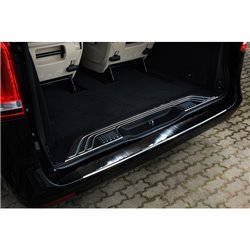 Protection de seuil arrière inox noir sur mesure pour Mercedes Vito / Classe-V 2014-2019 & Facelift 2019- 'Ribs'
