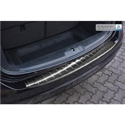Protection de seuil arrière inox noir sur mesure pour Seat Alhambra & Volkswagen Sharan II 2010- 'Ribs'