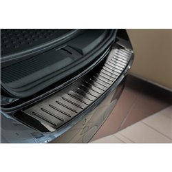 Protection de seuil arrière inox noir sur mesure pour Volkswagen Passat 3G Variant 2014-2023 'Ribs'