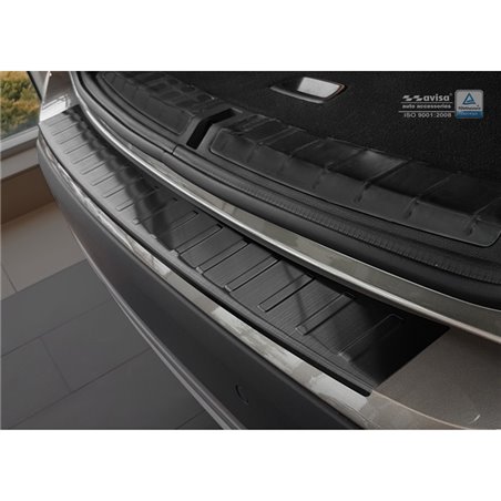 Protection de seuil arrière inox noir sur mesure pour BMW X1 E84 2012-2015 'Ribs' excl. M-paquet Protection de seuil arrière inox noir sur mesure pour BMW X1 E84 2012-2015 'Ribs' excl. M-paquet