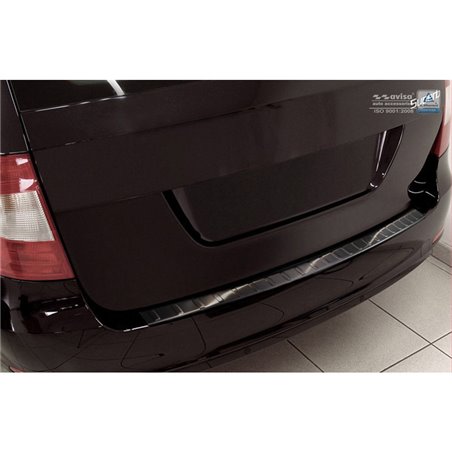 Protection de seuil arrière inox noir sur mesure pour Skoda Superb Kombi 2009-2013 'Ribs' Protection de seuil arrière inox noir sur mesure pour Skoda Superb Kombi 2009-2013 'Ribs'