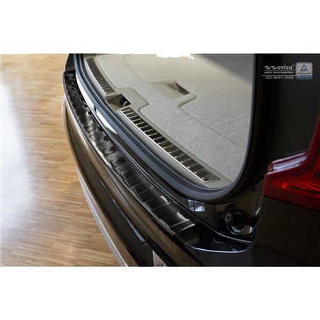 Protection de seuil arrière inox noir sur mesure pour Volvo XC90 2015- 'Ribs' Protection de seuil arrière inox noir sur mesure pour Volvo XC90 2015- 'Ribs'
