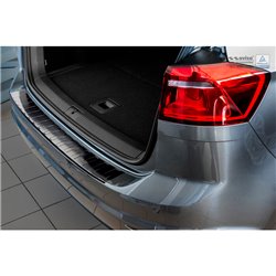 Protection de seuil arrière inox noir sur mesure pour Volkswagen Golf VII Sportsvan 2014- 'Ribs'