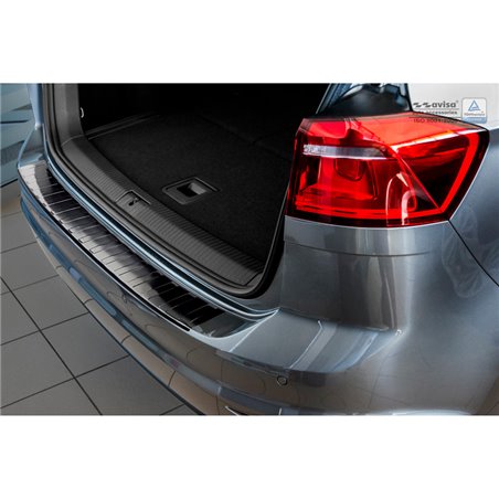 Protection de seuil arrière inox noir sur mesure pour Volkswagen Golf VII Sportsvan 2014- 'Ribs' Protection de seuil arrière inox noir sur mesure pour Volkswagen Golf VII Sportsvan 2014- 'Ribs'