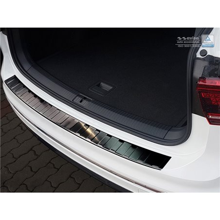 Protection de seuil arrière inox noir sur mesure pour Volkswagen Tiguan II incl. Allspace & R-Line 2016-2020 & FL 2020-2024 'Rib Protection de seuil arrière inox noir sur mesure pour Volkswagen Tiguan II incl. Allspace & R-Line 2016-2020 & FL 2020-2024 'Rib