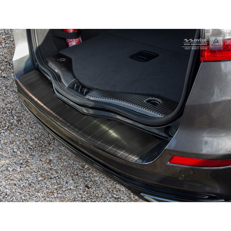 Protection de seuil arrière inox noir sur mesure pour Ford Mondeo V Wagon 2014- 'Ribs'