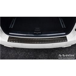 Noir Protection de seuil arrière inox sur mesure pour Porsche Cayenne II 2010-2014 & FL 2014- 'Ribs'