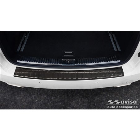 Noir Protection de seuil arrière inox sur mesure pour Porsche Cayenne II 2010-2014 & FL 2014- 'Ribs' Noir Protection de seuil arrière inox sur mesure pour Porsche Cayenne II 2010-2014 & FL 2014- 'Ribs'