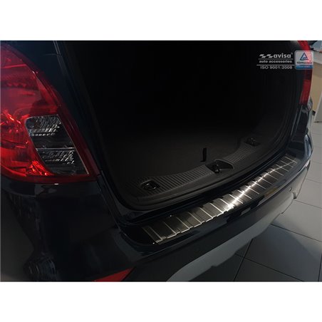 Protection de seuil arrière inox noir sur mesure pour Opel Mokka X 2016- 'Ribs' Protection de seuil arrière inox noir sur mesure pour Opel Mokka X 2016- 'Ribs'