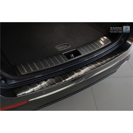 Protection de seuil arrière inox noir sur mesure pour Kia Optima Combi 2016- 'Ribs' Protection de seuil arrière inox noir sur mesure pour Kia Optima Combi 2016- 'Ribs'