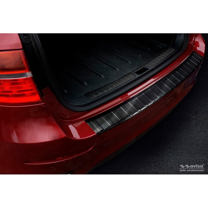 Protection de seuil arrière inox noir sur mesure pour BMW X6 (E71) 2009-2014