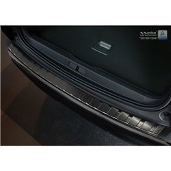 Protection de seuil arrière inox noir sur mesure pour Peugeot 3008 II 2016- 'Ribs'