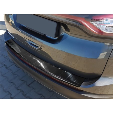 Protection de seuil arrière inox noir sur mesure pour Ford Edge II 2014-2018 'Ribs' Protection de seuil arrière inox noir sur mesure pour Ford Edge II 2014-2018 'Ribs'