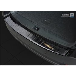 Protection de seuil arrière inox noir sur mesure pour Skoda Octavia III Kombi Facelift 2017-2020 'Ribs'