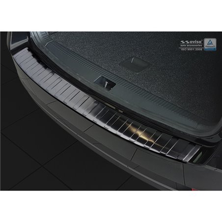 Protection de seuil arrière inox noir sur mesure pour Skoda Octavia III Kombi Facelift 2017-2020 'Ribs' Protection de seuil arrière inox noir sur mesure pour Skoda Octavia III Kombi Facelift 2017-2020 'Ribs'