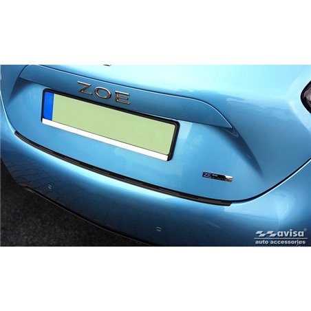 Protection de seuil arrière inox noir sur mesure pour Renault Zoe II 2019- 'Ribs' Protection de seuil arrière inox noir sur mesure pour Renault Zoe II 2019- 'Ribs'