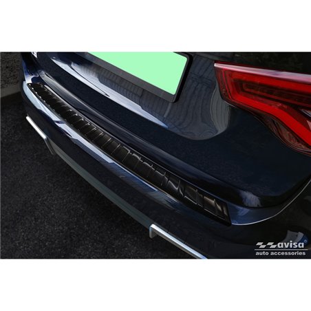 Protection de seuil arrière inox noir sur mesure pour BMW iX3 (G08) 2020- 'Ribs' Protection de seuil arrière inox noir sur mesure pour BMW iX3 (G08) 2020- 'Ribs'