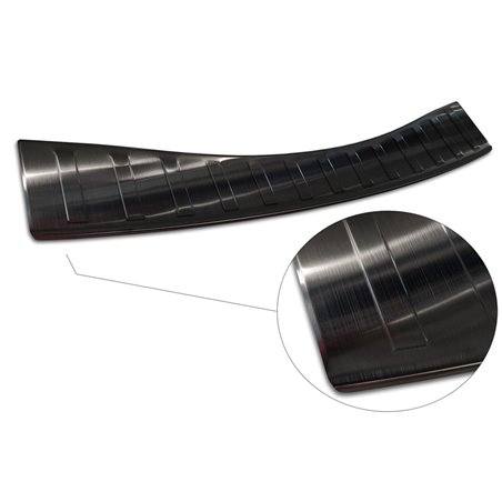 Protection de seuil arrière inox noir sur mesure pour FFord Mondeo V Hatchback/Sedan 2014-2019 & FL 2019- 'Ribs' Protection de seuil arrière inox noir sur mesure pour FFord Mondeo V Hatchback/Sedan 2014-2019 & FL 2019- 'Ribs'