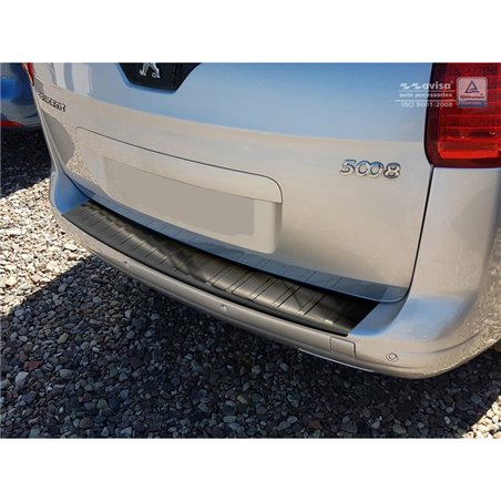 Protection de seuil arrière inox noir sur mesure pour Peugeot 5008 2009-2016 'Ribs' Protection de seuil arrière inox noir sur mesure pour Peugeot 5008 2009-2016 'Ribs'