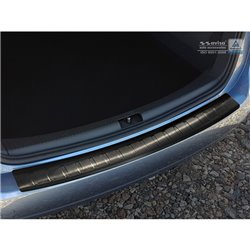 Protection de seuil arrière inox noir sur mesure pour Volkswagen Touran II 2010-2015 'Ribs'