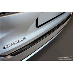 Protection de seuil arrière inox noir sur mesure pour Toyota Corolla XII Combi 2019- (incl. GR Sport) & Suzuki Swace Combi 2020-