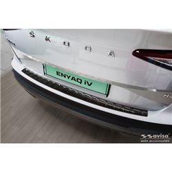 Protection de seuil arrière inox noir sur mesure pour Skoda Enyaq iV 2020- excl. Coupe 'Ribs'