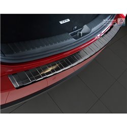 Protection de seuil arrière inox noir sur mesure pour Mazda CX5 II 2017- incl. Facelift 'Ribs'