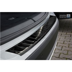 Protection de seuil arrière inox noir sur mesure pour BMW X1 (F48) 2015-2022 'Ribs'