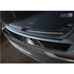 Protection de seuil arrière inox noir sur mesure pour Volvo XC60 II 2017-2021- & FL 2021- incl. R-Design 'Ribs'
