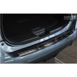 Protection de seuil arrière inox noir sur mesure pour Nissan X-Trail III 2014-2017 7-Personnes 'Ribs'