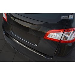 Protection de seuil arrière inox noir sur mesure pour Peugeot 508 SW 2011-2018 'Ribs'