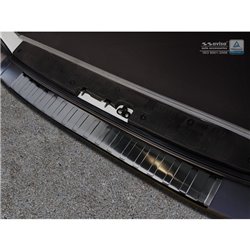 Protection de seuil arrière inox noir sur mesure pour Volkswagen Crafter & MAN TGE 2017- 'Ribs'