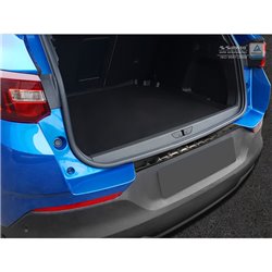 Protection de seuil arrière inox noir sur mesure pour Opel Grandland X 2017-2021 'Ribs'