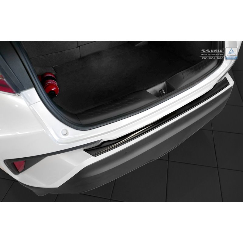 Protection de seuil arrière inox noir sur mesure pour Toyota C-HR 2016-2019 & Facelift 2019-2023
