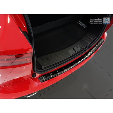 Protection de seuil arrière inox noir sur mesure pour Jaguar E-Pace 2017-2020 & FL 2020- 'Ribs' Protection de seuil arrière inox noir sur mesure pour Jaguar E-Pace 2017-2020 & FL 2020- 'Ribs'