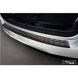Protection de seuil arrière inox noir sur mesure pour BMW X3 G01 Paquet M 2017-2021 & Facelift 2021- 'Ribs'